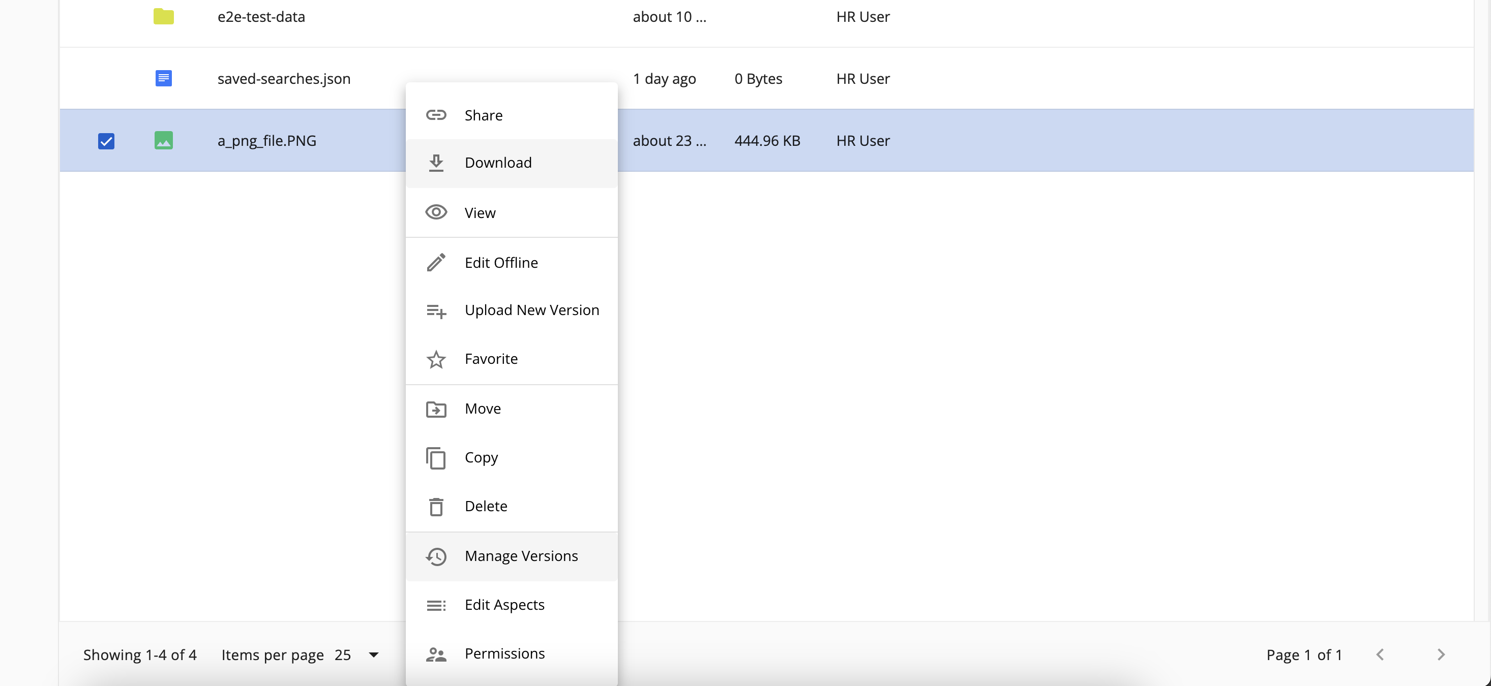 Version Manager Menu