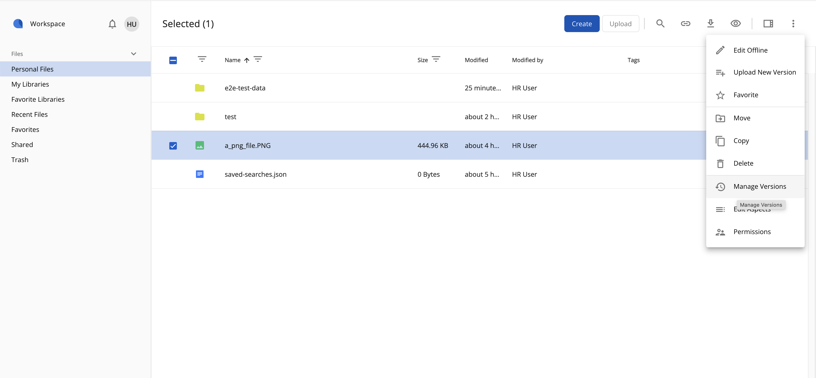 Version Manager Menu