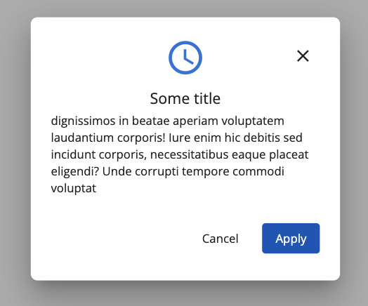 Alert dialog component with icon