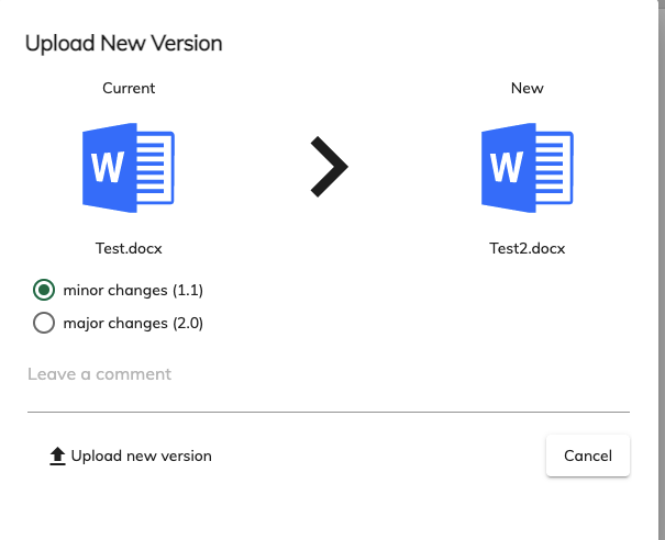 Upload new version image