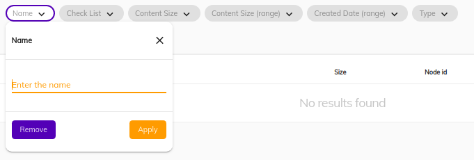 Search chips layout