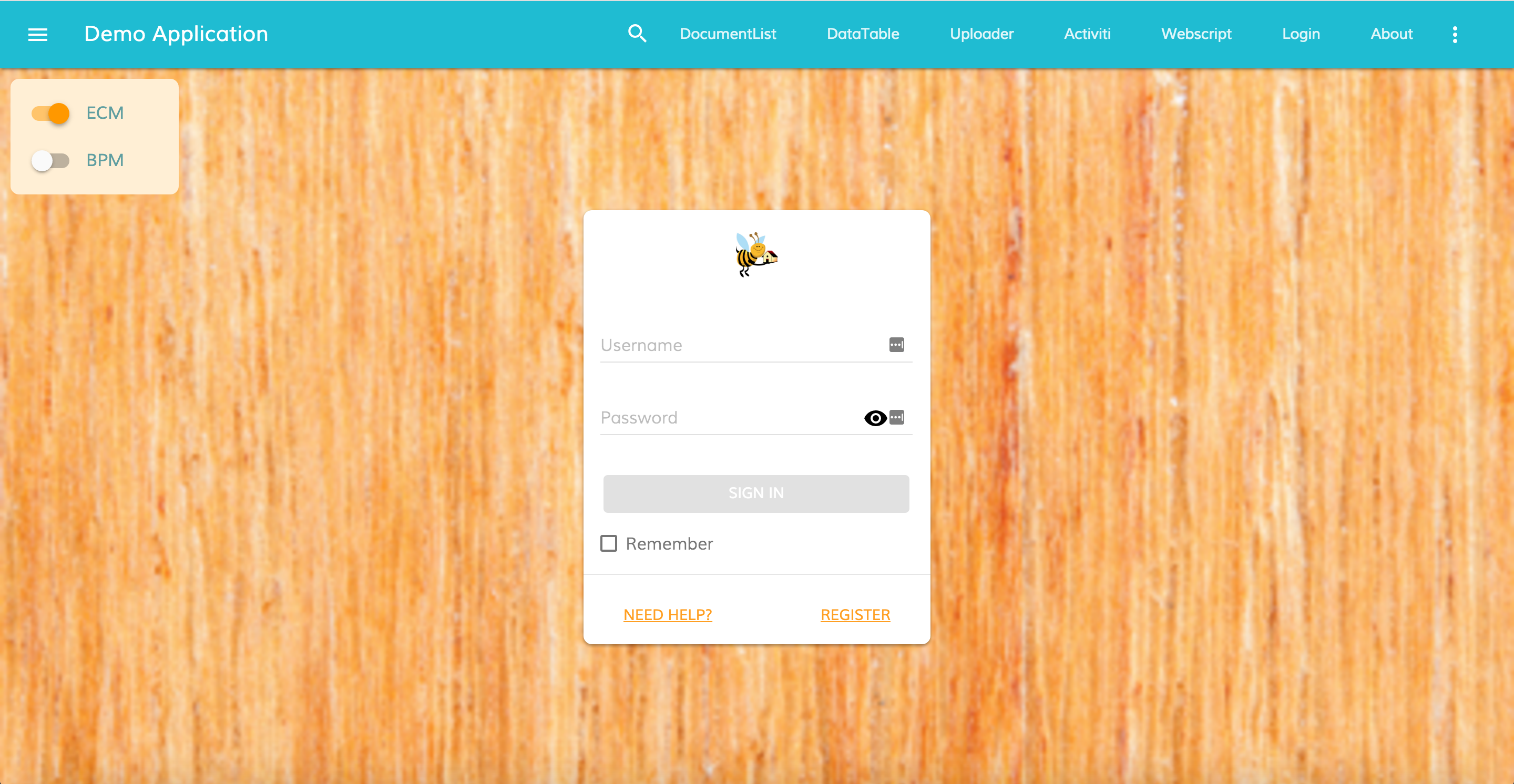 Login with custom logo and background