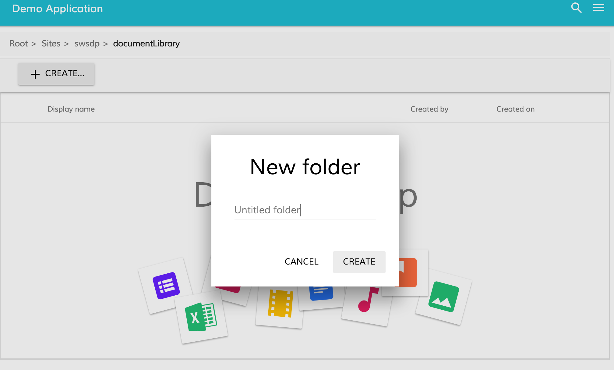 Creation Menu Action