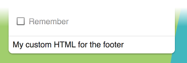 Login with custom footer