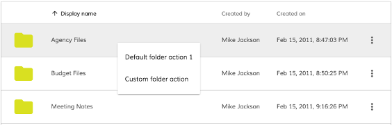 Folder context menu