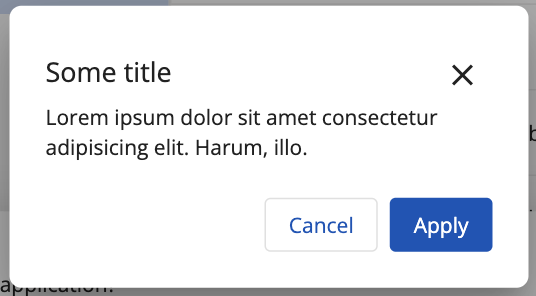 Standard alert dialog component