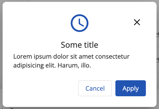 Alert dialog component with icon