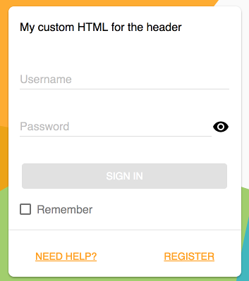 Login with custom header