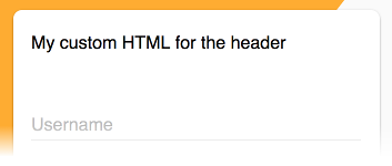 Login with custom header