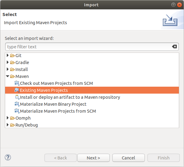 Eclipse maven project import